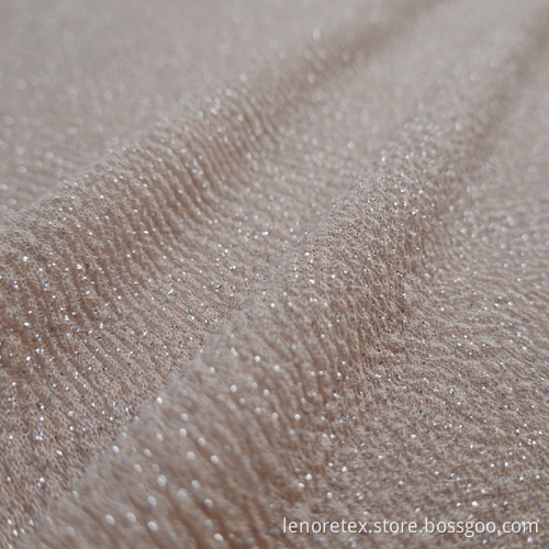 Polyester Spandex Jacquard Knitted Crepe Glitter Fabric